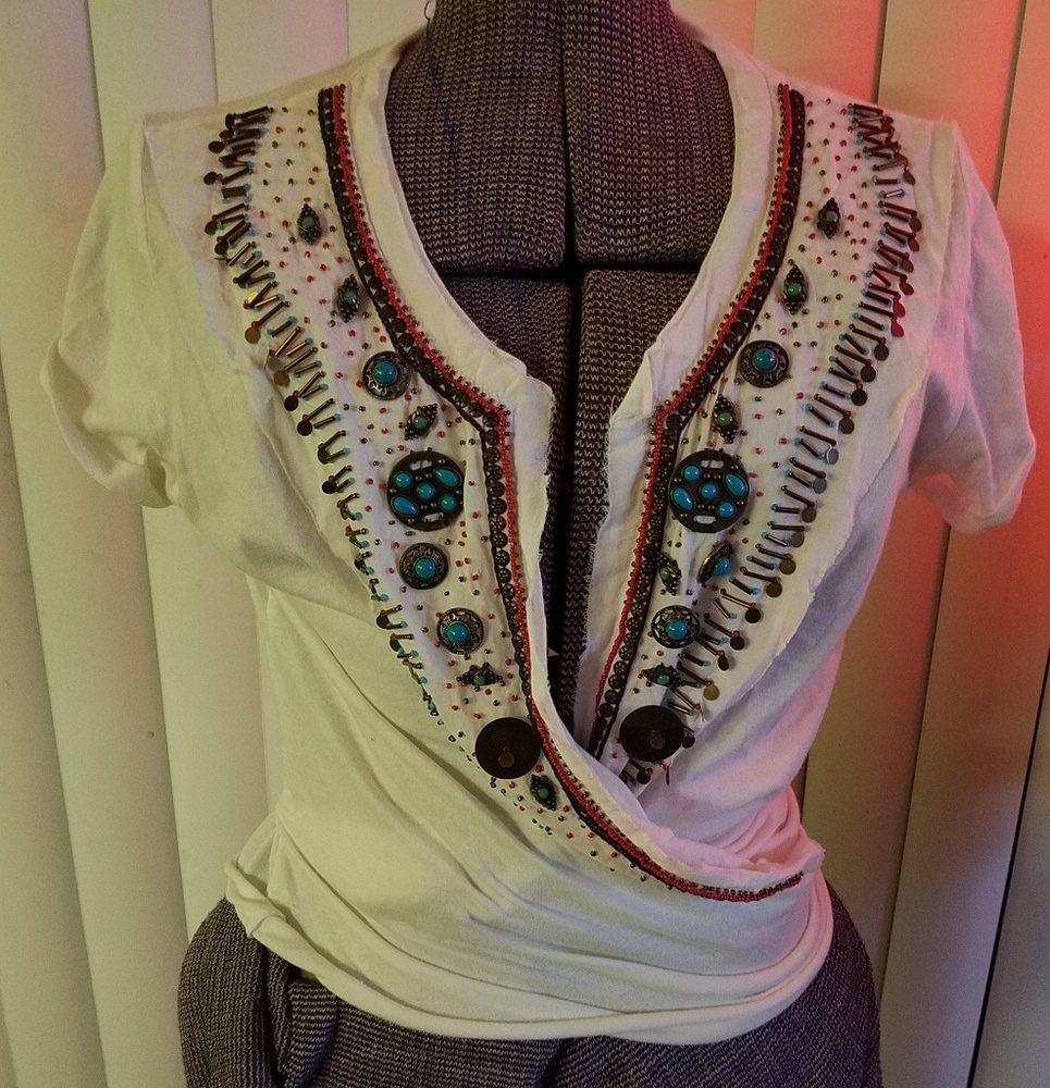 Adorable Embelleshed Boho Chic Wrap Top